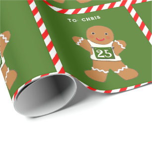 Papel De Regalo Hombre de jengibre divertido corriendo