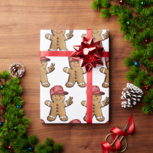 Papel De Regalo Hombre de jengibre divertido de Trump hace que la