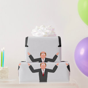 Papel De Regalo Hombre de negocios calvo divertido encogiéndose de