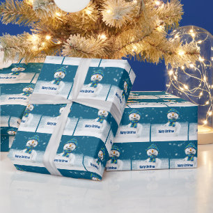 Papel De Regalo Hombre de nieve con Rótulo FERRY NAVIDAD