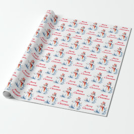 Papel De Regalo Hombre de nieve Feliz Navidad Patrón Festivo