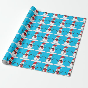 Papel De Regalo Hombre de nieve gracioso con bigote y garrapata