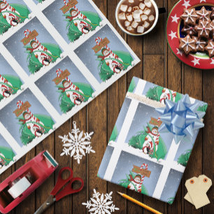 Papel De Regalo Hombre de nieve Polo Norte Dragón Pingüino Navidad