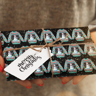 Papel De Regalo Hombre de nieve suave con Navidades feos suéter