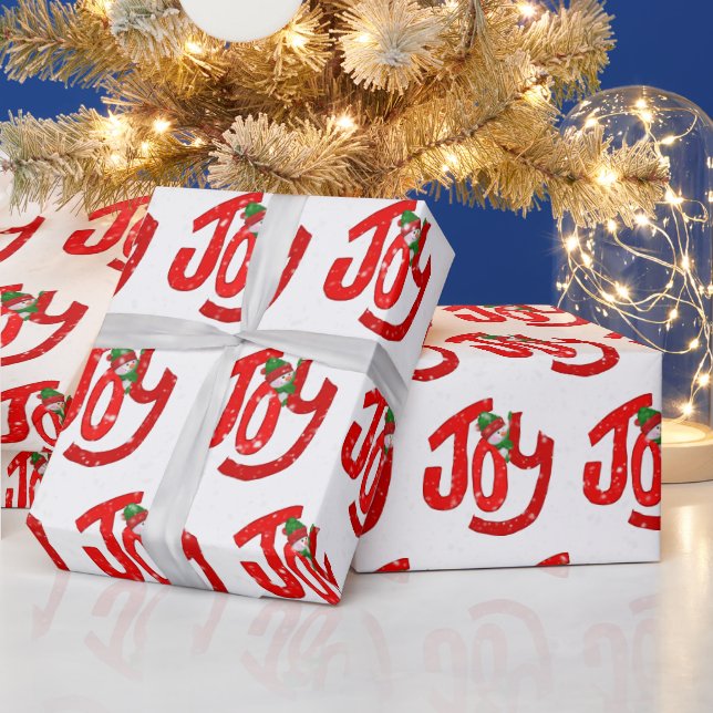 Papel De Regalo Hombre de nieve y alegría en los copos de nieve (Vacaciones)