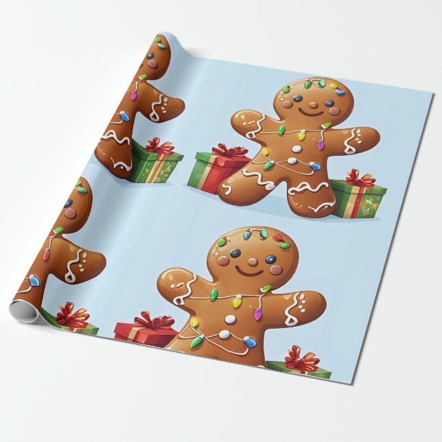 Papel De Regalo Hombre de pan de jengibre (Desenrollado)