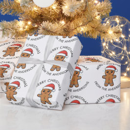 Papel De Regalo Hombre de pan de jengibre con Navidades de Santa H