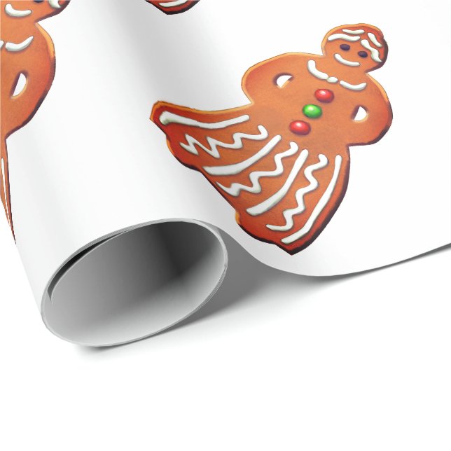 Papel De Regalo Hombre de pan de jengibre mujer bici abuela (Esquina del rollo)