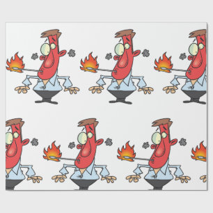 Papel De Regalo Hombre divertido de cara roja con termómetro de fi