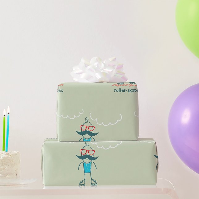 Papel De Regalo Hombre En Patines De Ruedas (Subido por el creador)