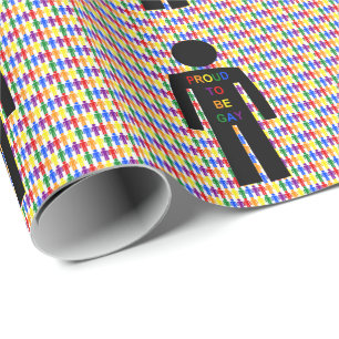Papel De Regalo Hombre gay LGBTQ Silhouette y hombres arcoiris