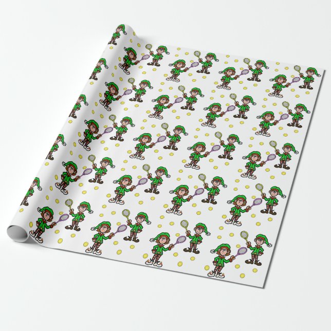 Papel De Regalo Hombre jugadora de tenis eleva a Navidades regalo (Desenrollado)