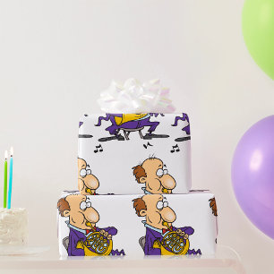 Papel De Regalo Hombre Jugando Un Cuerno Francés