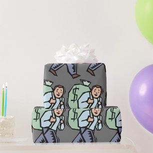 Papel De Regalo Hombre llevando una gran bolsa de dinero