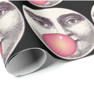 Papel De Regalo Hombre vintage en la luna bblegum facial