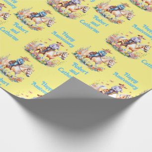Papel De Regalo Hombre y mujer montando Personalizado de caballos