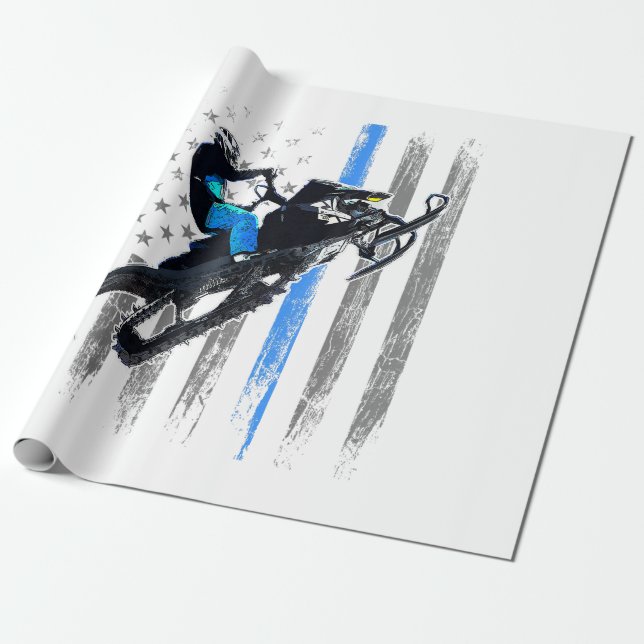 Papel De Regalo Hombres de la bandera estadounidense en moto de ni (Desenrollado)