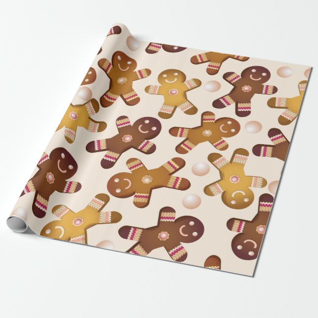 Papel De Regalo Hombres de pan de jengibre (Desenrollado)