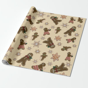 Papel De Regalo Hombres de pan de jengibre mordidos divertidos