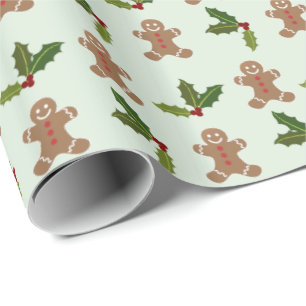 Papel De Regalo Hombres de pan de jengibre y patrón de Navidad de 