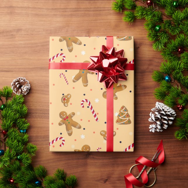 Papel De Regalo Hombres jengibre, dulces, galletas Navidades (Regalo de vacaciones)