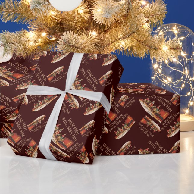 Papel De Regalo Hombres Sabios Todavía Lo Buscan, Navidades (Vacaciones)