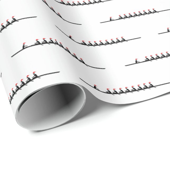 Papel De Regalo Hombres Santa Hat Rowing Rowers Equipo #4 (Esquina del rollo)