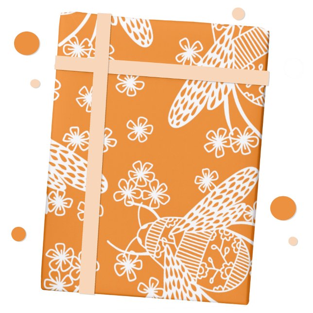 Papel De Regalo Honey Bee (Honey bee gift wrap paper roll)