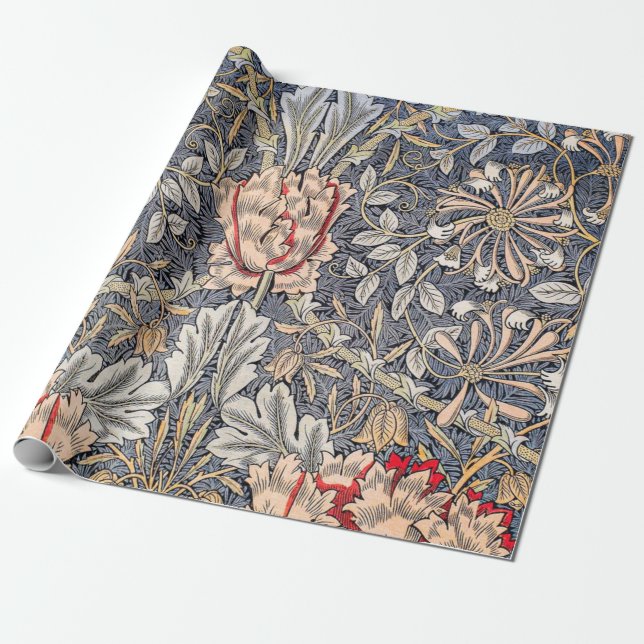 Papel De Regalo Honeysuckle (1896) Por William Morris (Desenrollado)