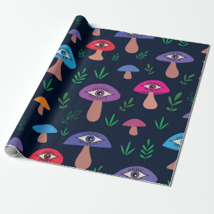 Papel De Regalo Hongo Alucinógeno Con Ojos
