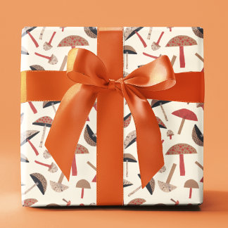 Papel De Regalo Hongos de inspiración retro inspirados en el arte 