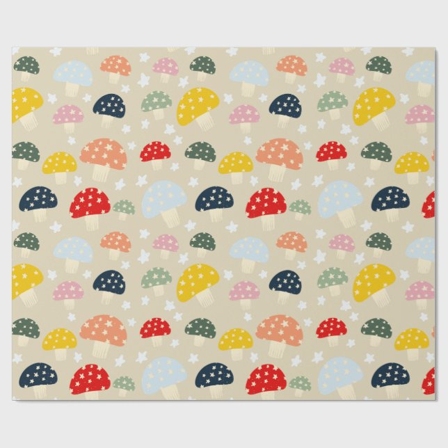 Papel De Regalo Hongos Estrellados (Superficie plana)