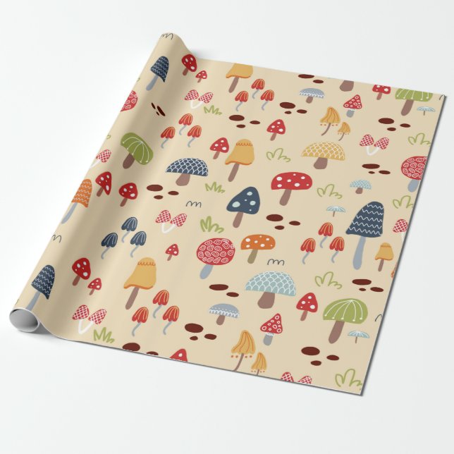 Papel De Regalo Hongos hongos Unisex Woodland Kathrin Legg (Desenrollado)