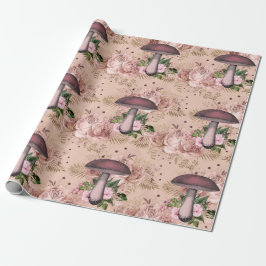 Papel De Regalo Hongos Pink Woodland God Floral Vintage