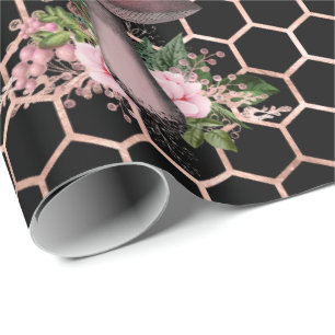 Papel De Regalo Hongos Rosas Woodland Pink Floral Honeycomb