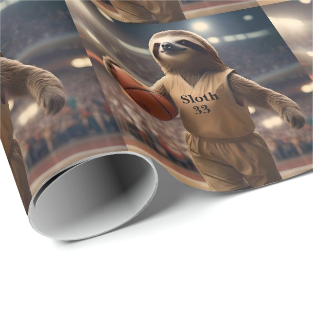Papel De Regalo Hoops y Hangs: La franja de Dunking Slam, (Esquina del rollo)