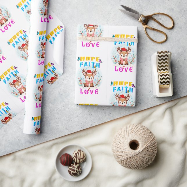 Papel De Regalo Hope Faith Love (Artesanía)