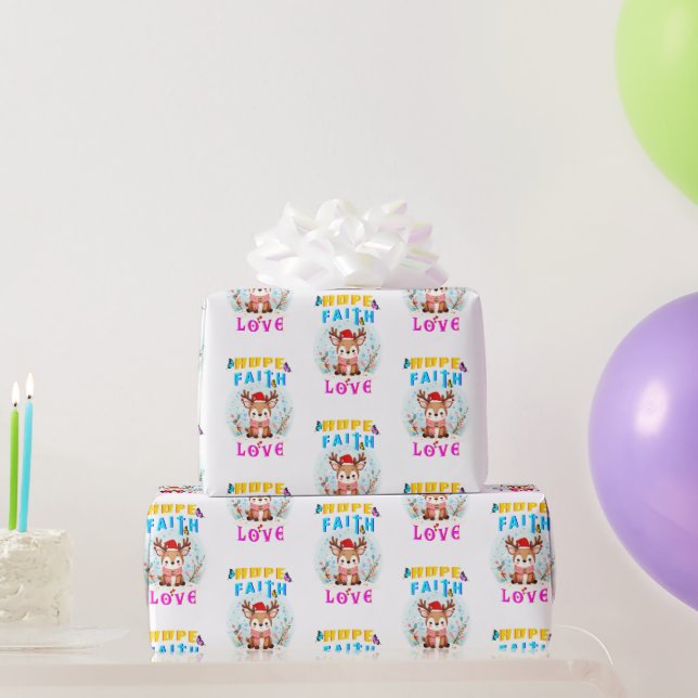 Papel De Regalo Hope Faith Love (Regalos de fiesta)