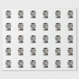 Papel De Regalo Hora Bruja Grabado Vintage Diseño de Bruja_1