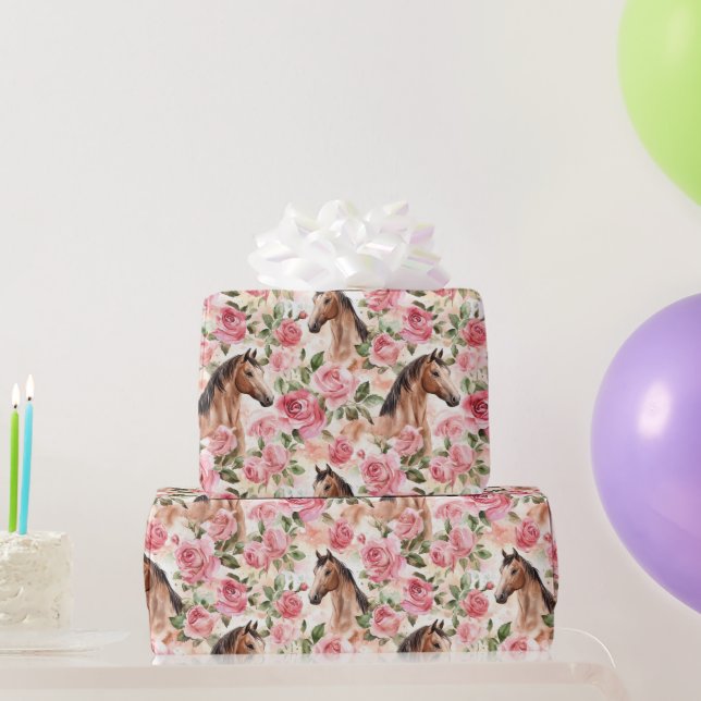 Papel De Regalo Horarios Bonito Rosa Roses Floral Cumpleaños (Regalos de fiesta)