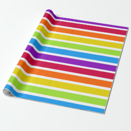 Papel De Regalo Horizontal brillante rayado con arco iris