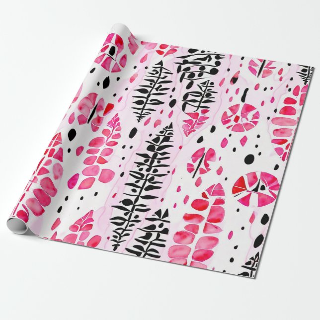 Papel De Regalo Horizontes rosas: Patrones nativos americanos (Desenrollado)