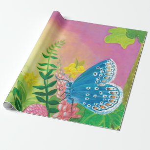 Papel De Regalo Hormiga, caracol y mariposa azul de Chapman