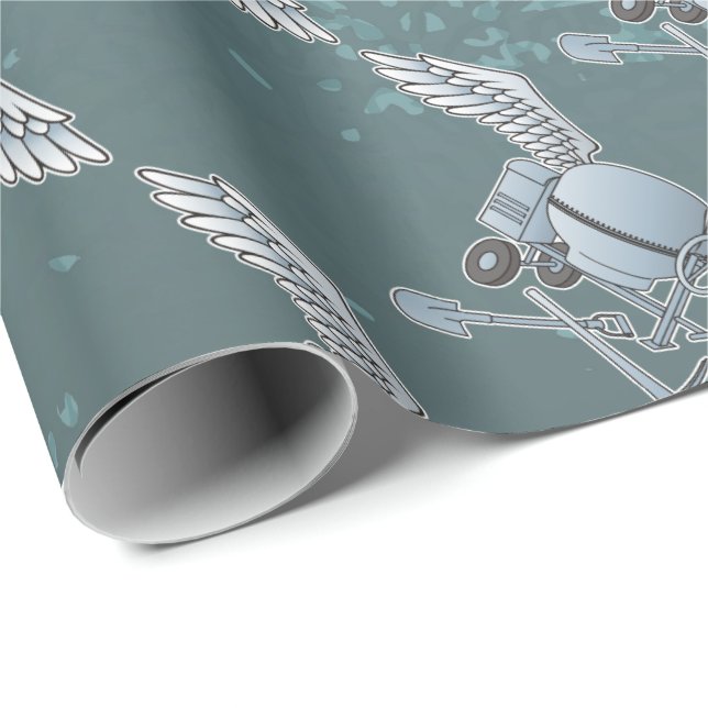 Papel De Regalo Hormigonera gris azul (Esquina del rollo)