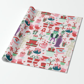 Papel De Regalo horror navideño gótico Novia de Frankenstein Momia