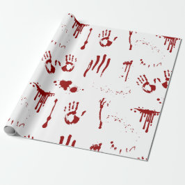 Papel De Regalo Horror Psycho Huellas Sangrientas Spatter