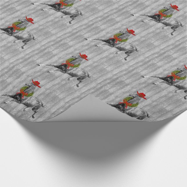 Papel De Regalo Horse Lover País Navidades occidentales Barn Wood (Esquina)