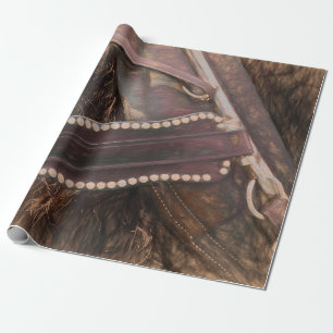 Papel De Regalo Horse Western Brown Vintage Rustic Decoupage