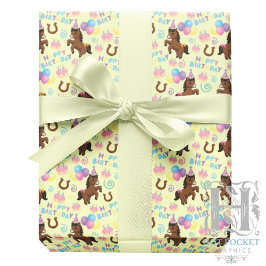 Papel De Regalo Horse Wrapping Paper in Yellow