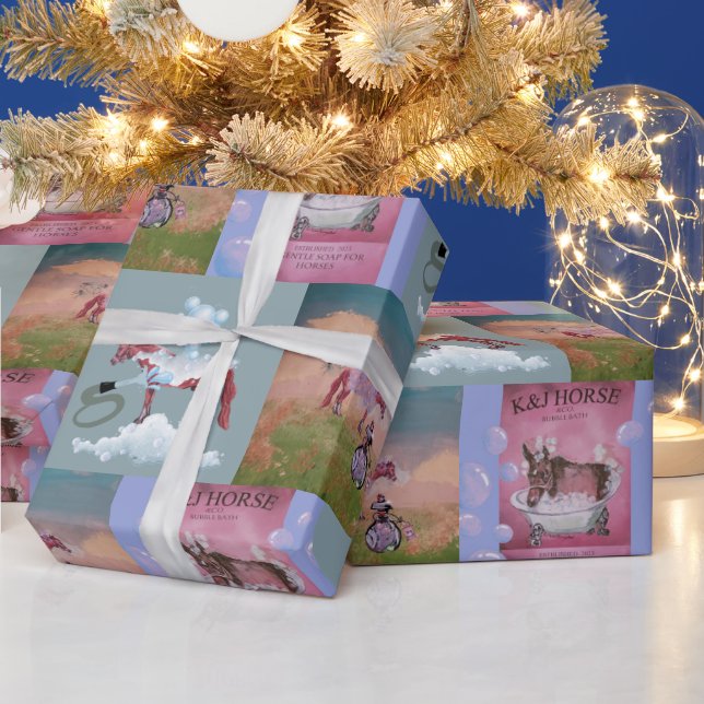 Papel De Regalo horses bathing (Vacaciones)